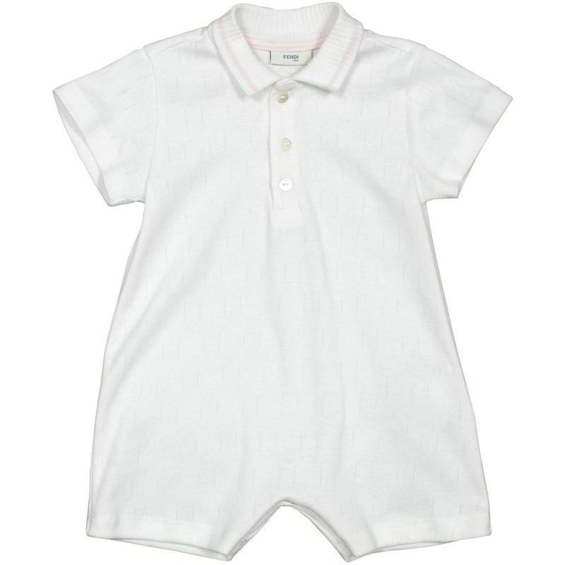 Fendi Baby White Collared Romper