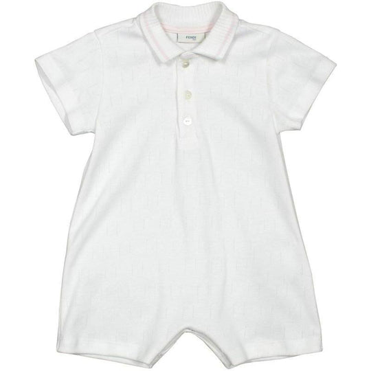Baby White Collared Romper
