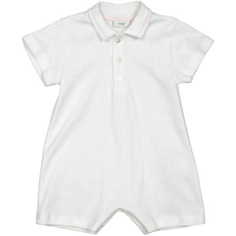 Fendi Baby White Collared Romper