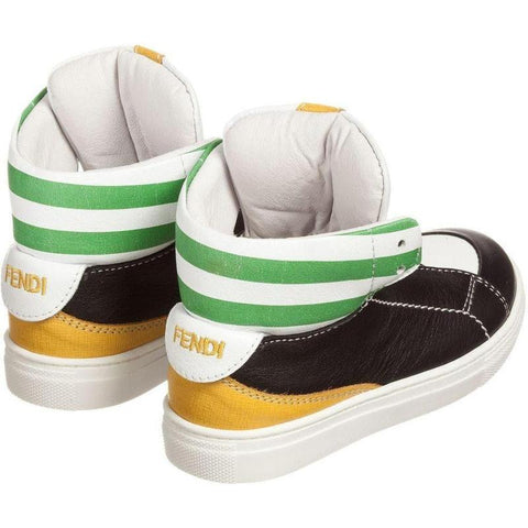 Fendi Boys Black Hi-Top Trainers