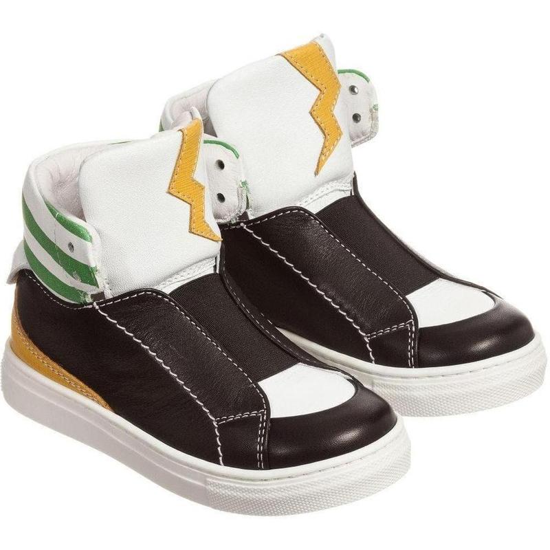 Fendi Boys Black Hi-Top Trainers