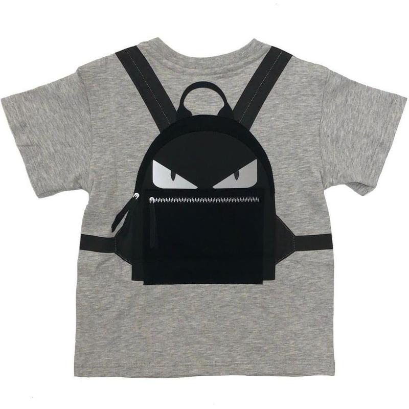 Fendi Boys Grey Backpack T-Shirt