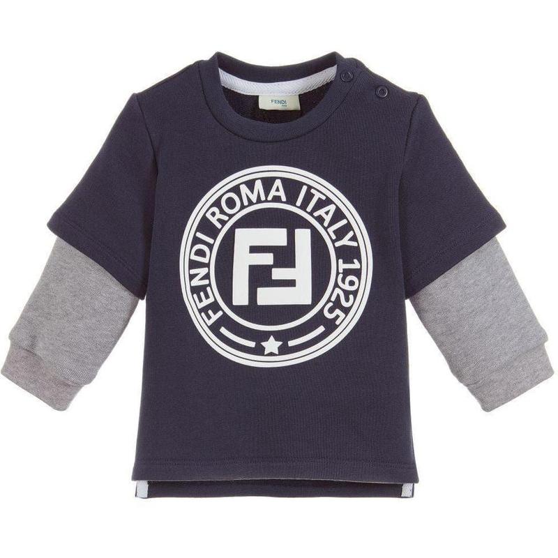 Fendi Boys Navy And Grey Sweatshirt