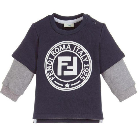 Fendi Boys Navy And Grey Sweatshirt