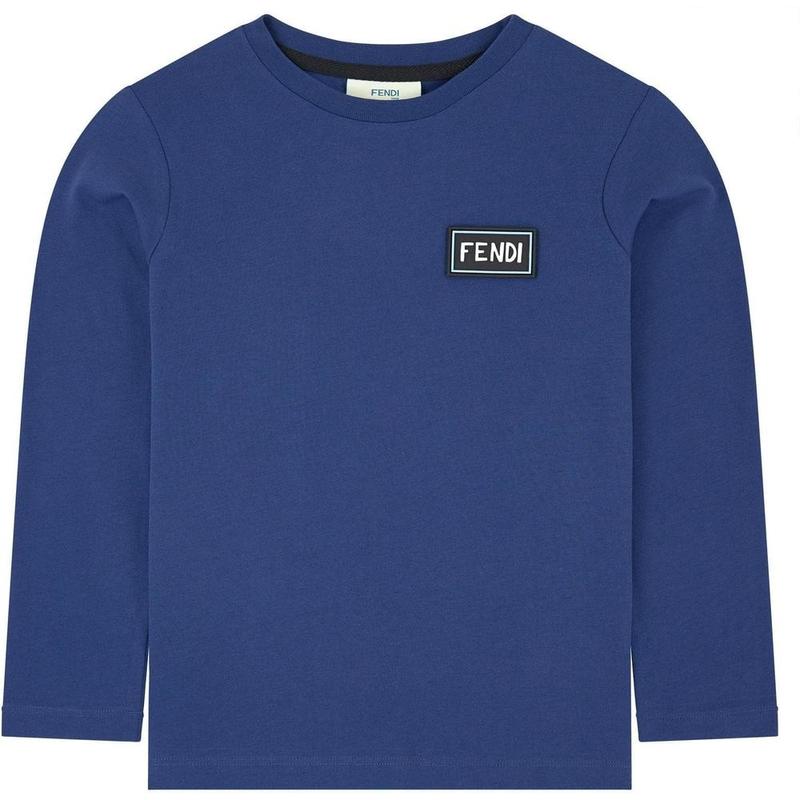 Fendi Boys Navy Long Sleeve T-Shirt