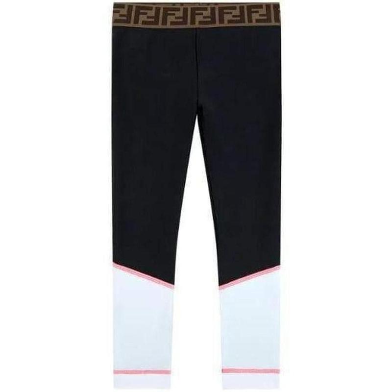 Fendi Girls Black Lycra Leggings