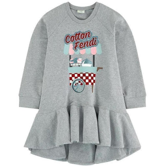 Girls Grey Sweatshirt Dress