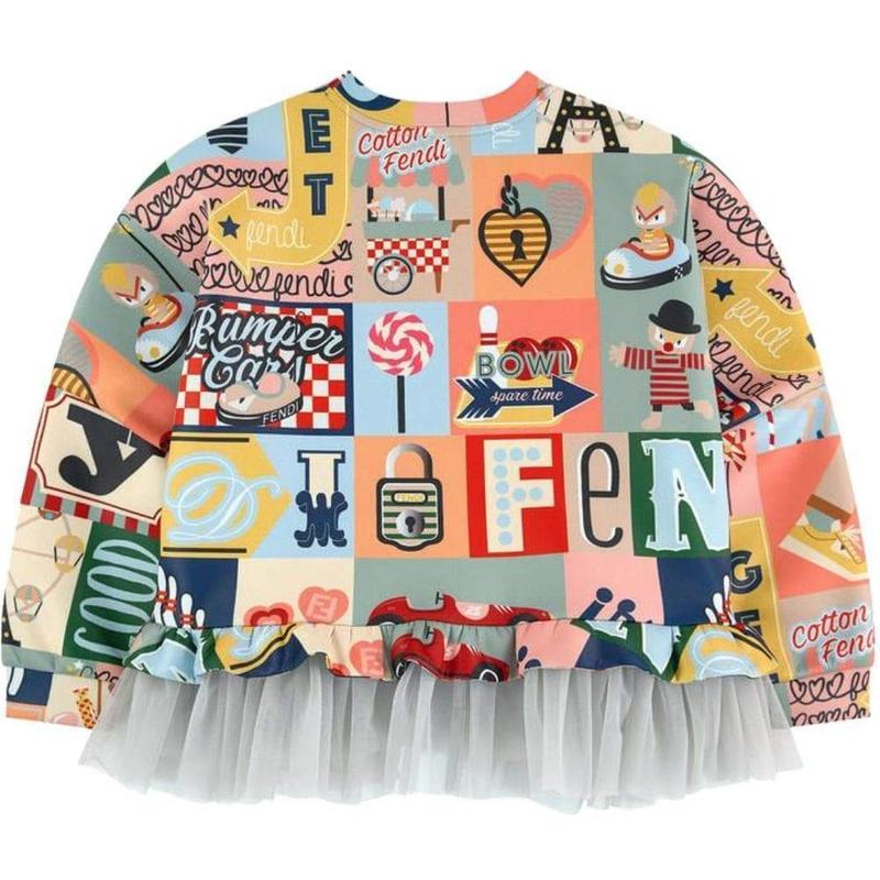 Fendi Girls Multicoloured Neoprene Sweatshirt