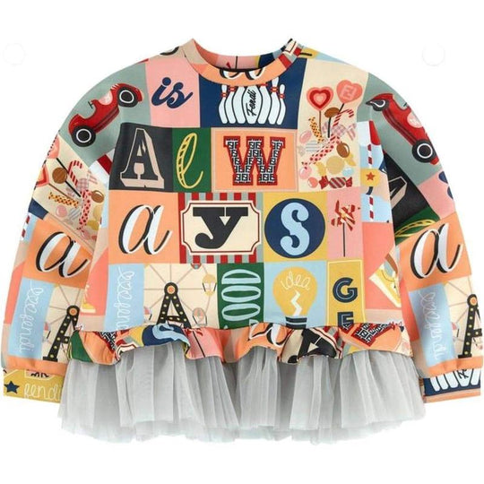 Girls Multicoloured Neoprene Sweatshirt