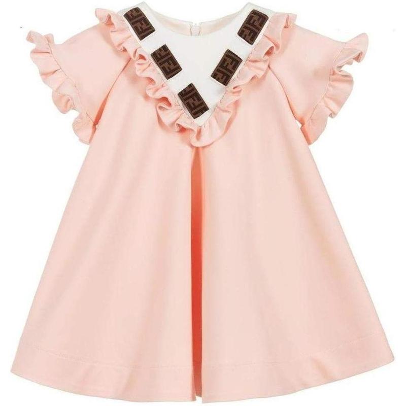 Fendi Girls Pink Frill Dress