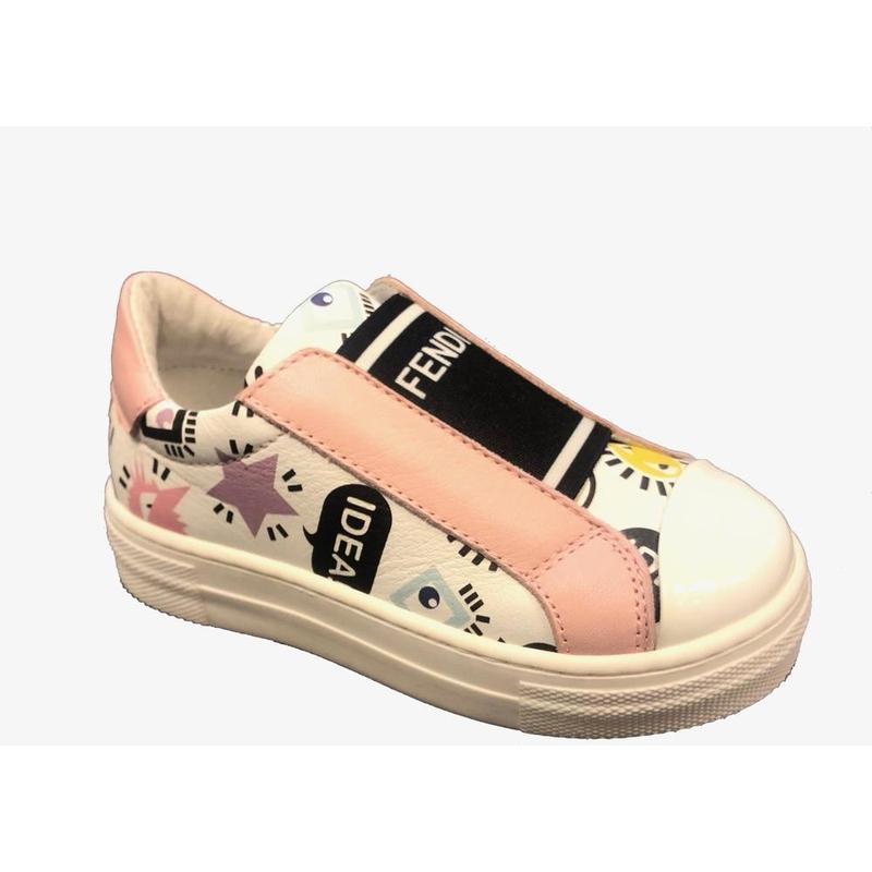 Fendi Girls Pink Monster Slip-on Shoes