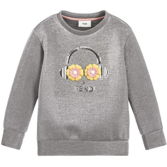 Girls Silver Lurex Oversized Sweatshirt