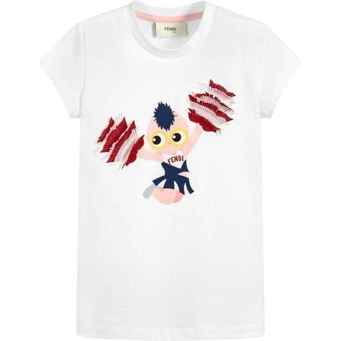 Fendi Girls White Cheerleader t-shirt