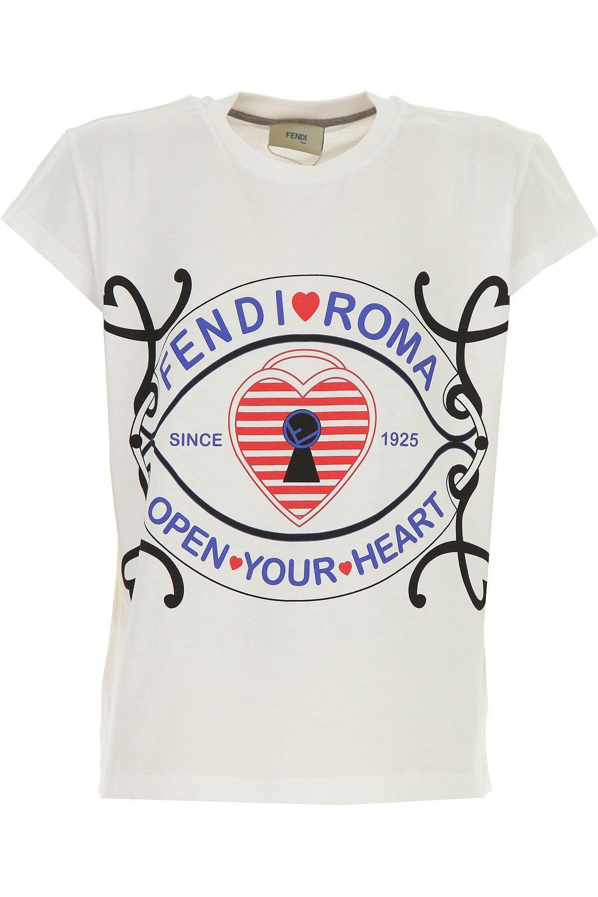 Fendi Girls White Fendi Roma T-Shirt