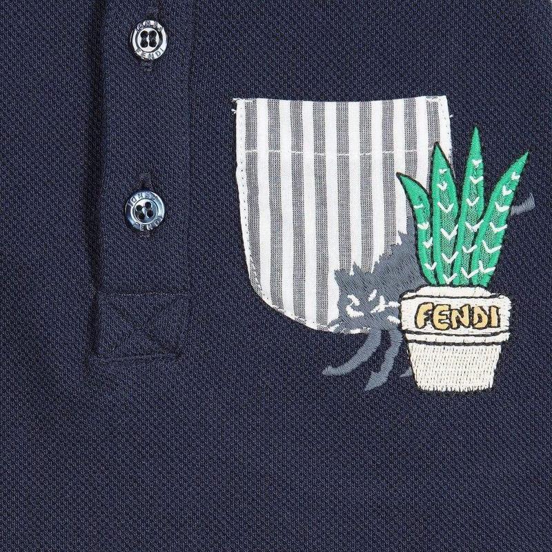 Fendi Kids Boys Navy/White Stripe Short