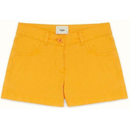 Kids Girls Orange Stretch Cotton Denim Shorts