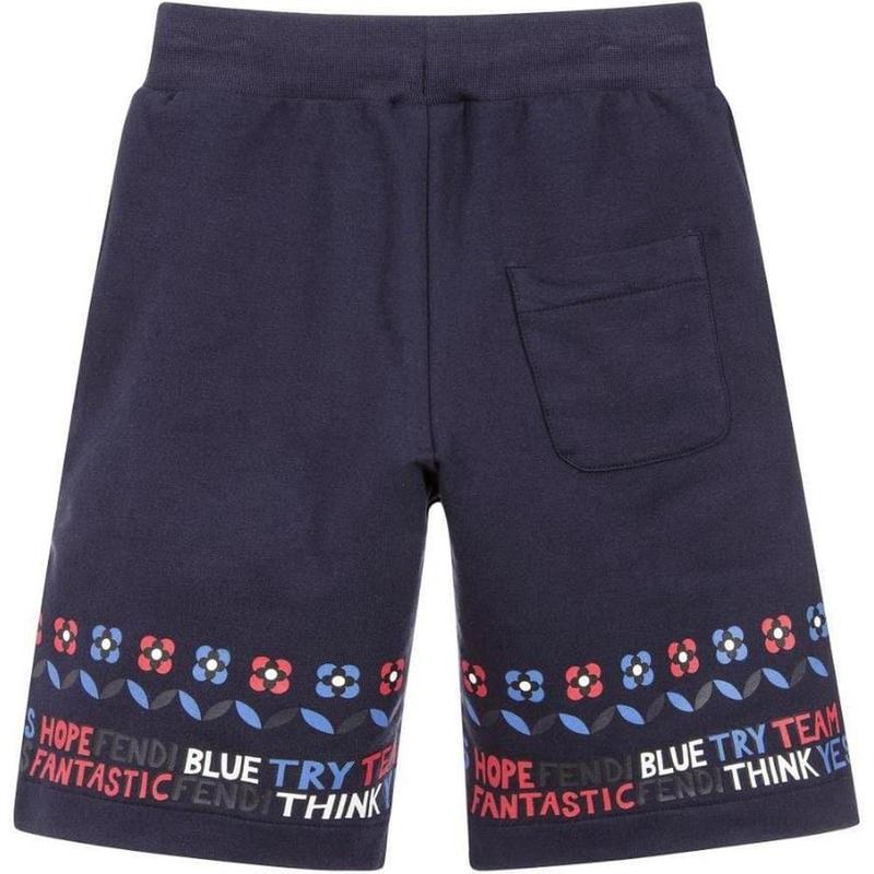 Fendi Navy Blue Bandana Print Shorts