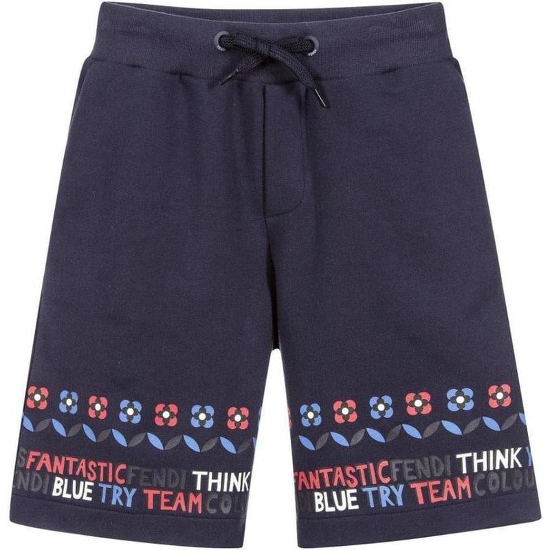 Fendi Navy Blue Bandana Print Shorts