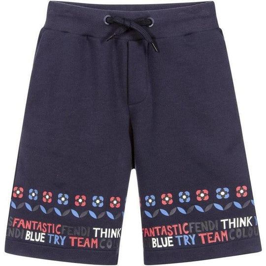Navy Blue Bandana Print Shorts