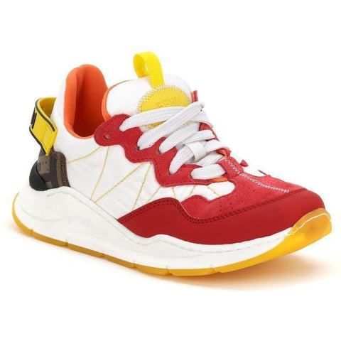 Fendi Unisex White & Red Trainers