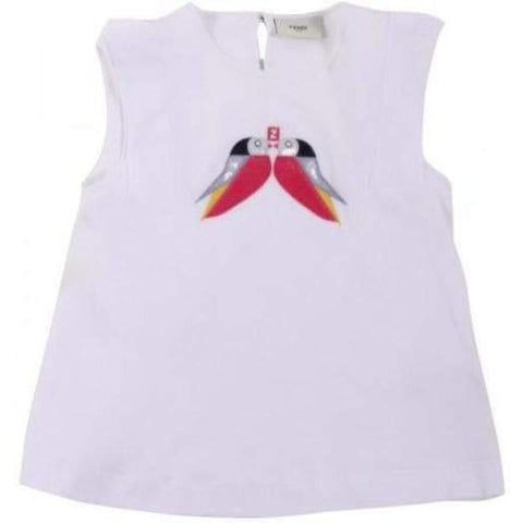 Fendi White Bird Logo Top