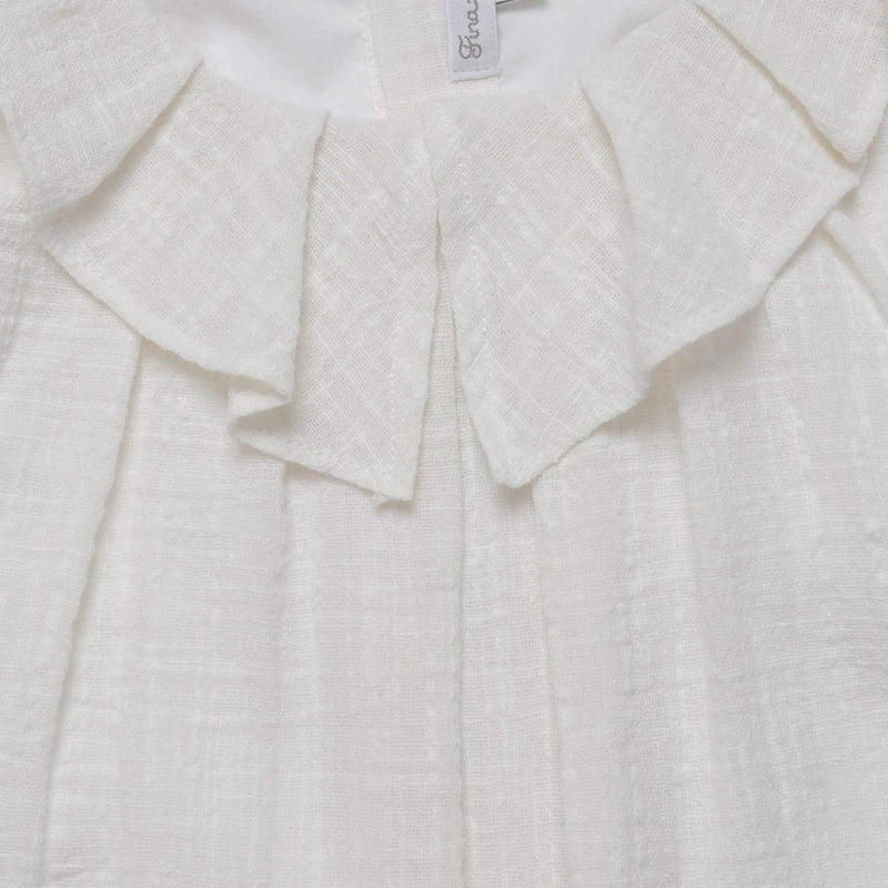 Fina Ejerique Cream Ruffle Blouse with Pink Textured Skirt