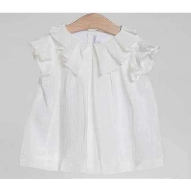 Fina Ejerique Cream Ruffle Blouse with Pink Textured Skirt