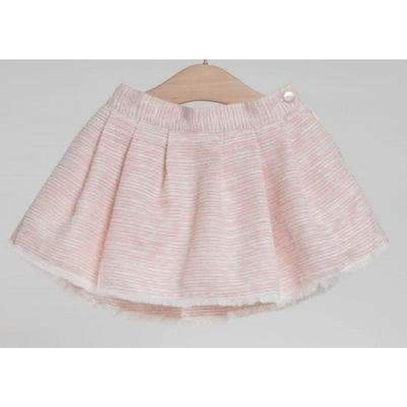 Fina Ejerique Cream Ruffle Blouse with Pink Textured Skirt