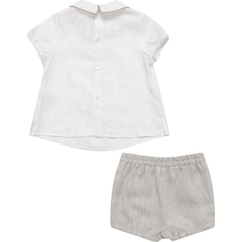 Fina Ejerique Cream Shirt with Beige Shorts