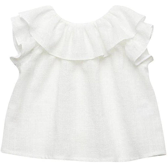 Girls White Frill Blouse