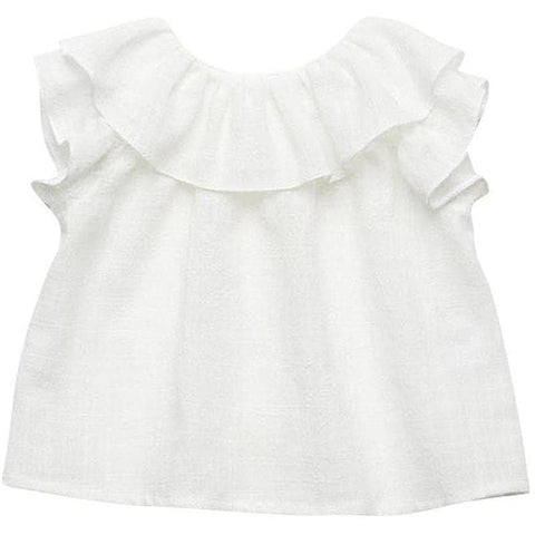 Fina Ejerique Girls White Frill Blouse