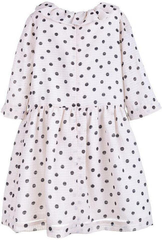 Hucklebones Polka Dot Ruffle Neck Tea Dress