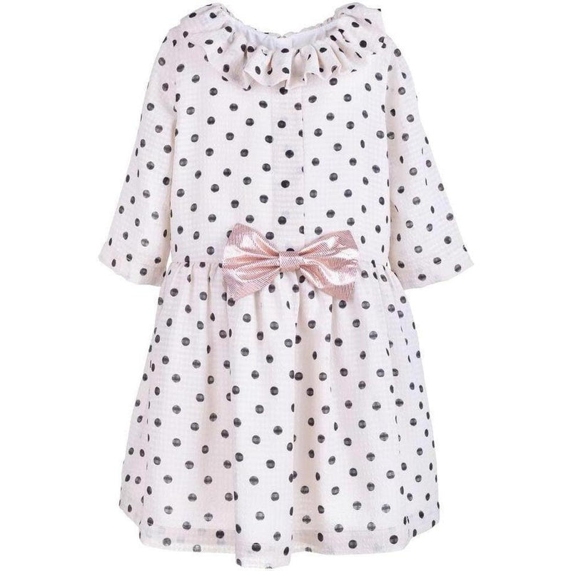 Hucklebones Polka Dot Ruffle Neck Tea Dress