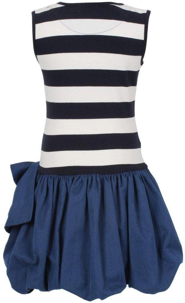 Jessie & James Girls Navy Blue Stripe Dress