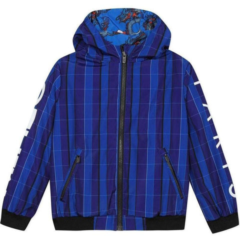 Kenzo Kids Boys Blue Dragon Celebration Jb Reversible Windbreak