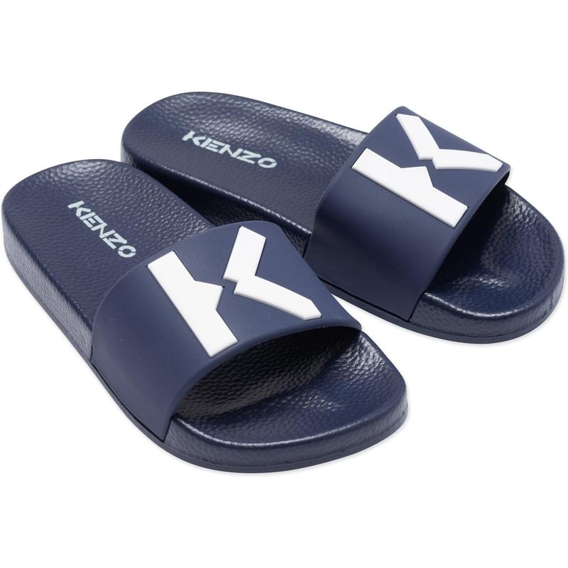 Kenzo Kids Boys Navy Logo Sliders