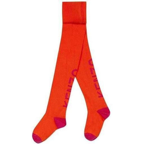 Kenzo Kids Girls Orange & Pink Sport Line Tights