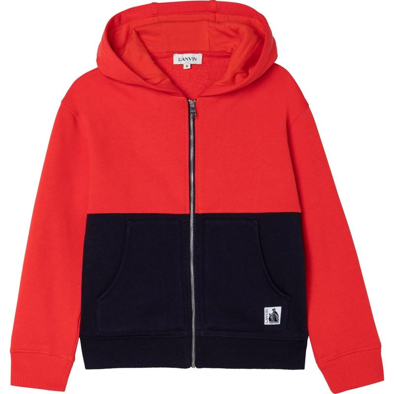 Lanvin Boys Red / Black Zip Up Hoodie