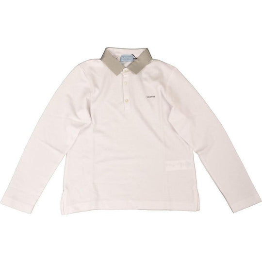 Boys White/ Grey Polo Shirt