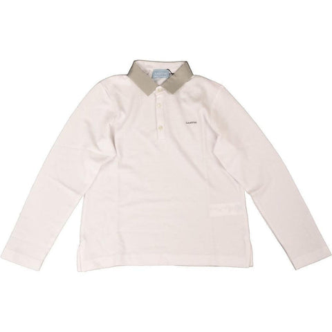 Lanvin Boys White/ Grey Polo Shirt