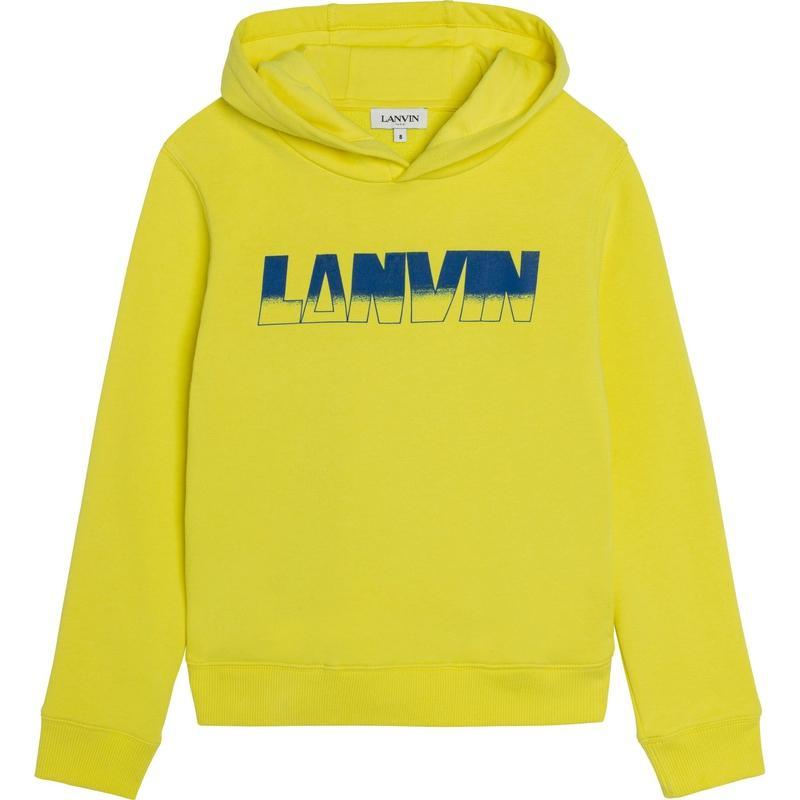 Lanvin Boys Yellow / Blue Logo Hoodie