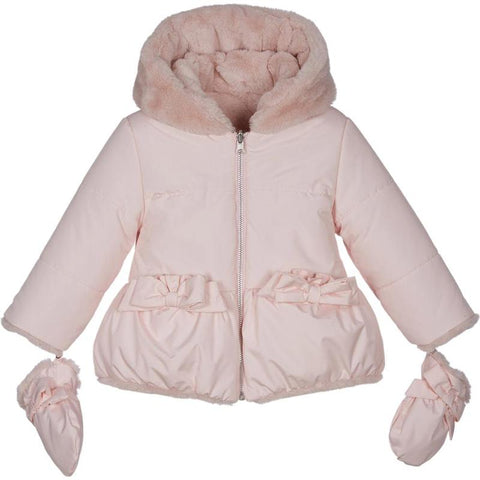 Lapin House Baby Girls Pink Fur Reversible Jacket