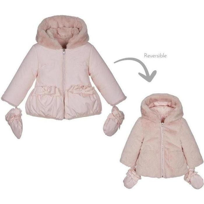 Lapin House Baby Girls Pink Fur Reversible Jacket