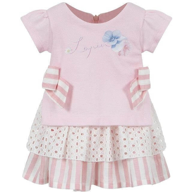 Lapin House Girls Pink Cotton Floral Dress