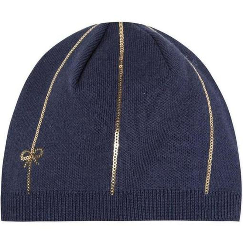 Lili Gaufrette Girls Navy Sequinned Hat