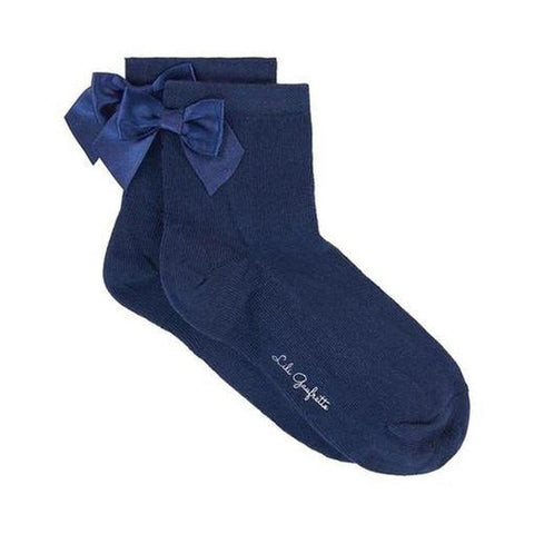 Lili Gaufrette Girls Navy Socks