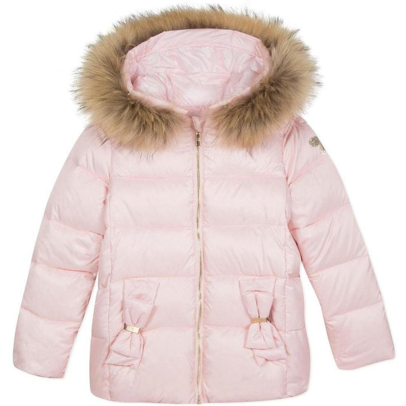 Lili Gaufrette Girls Pale Pink Padded Down Jacket