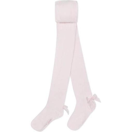 Lili Gaufrette Girls Pink Bow Tights