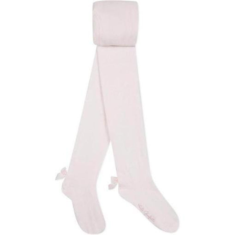 Lili Gaufrette Girls Pink Bow Tights