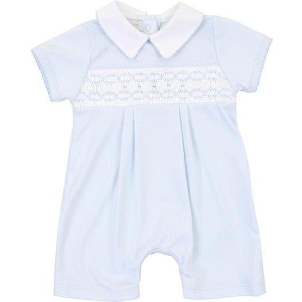 Magnolia Baby Boys Blue Cora and Cole's Classics Shortie